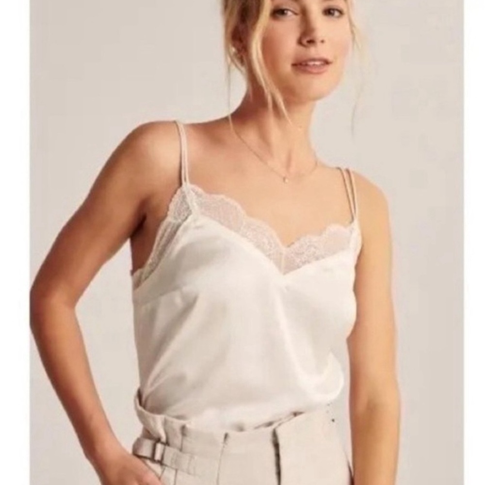Abercrombie Lace Trim Double Strap Cami